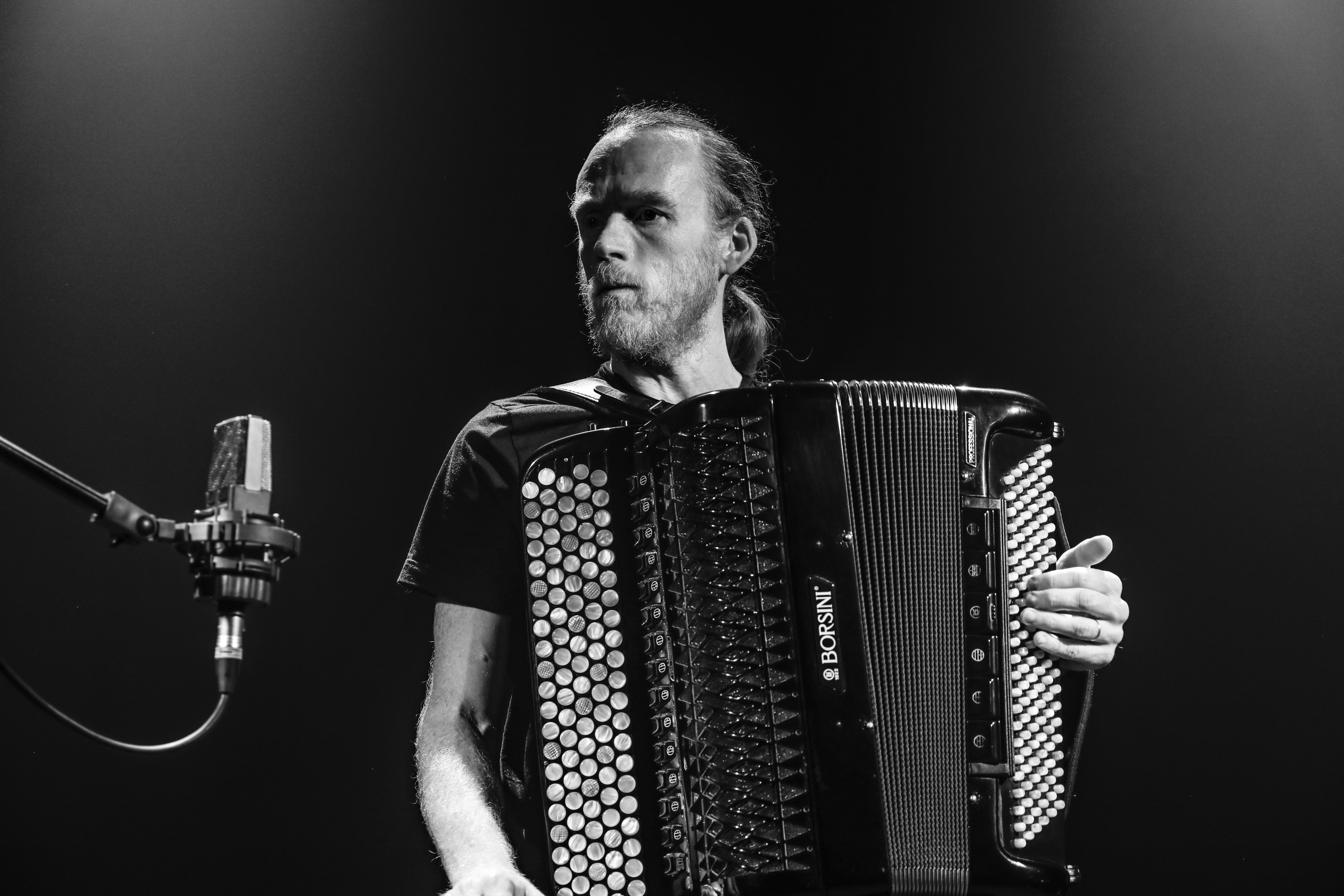 Raphaël Pruski avec son accordéon